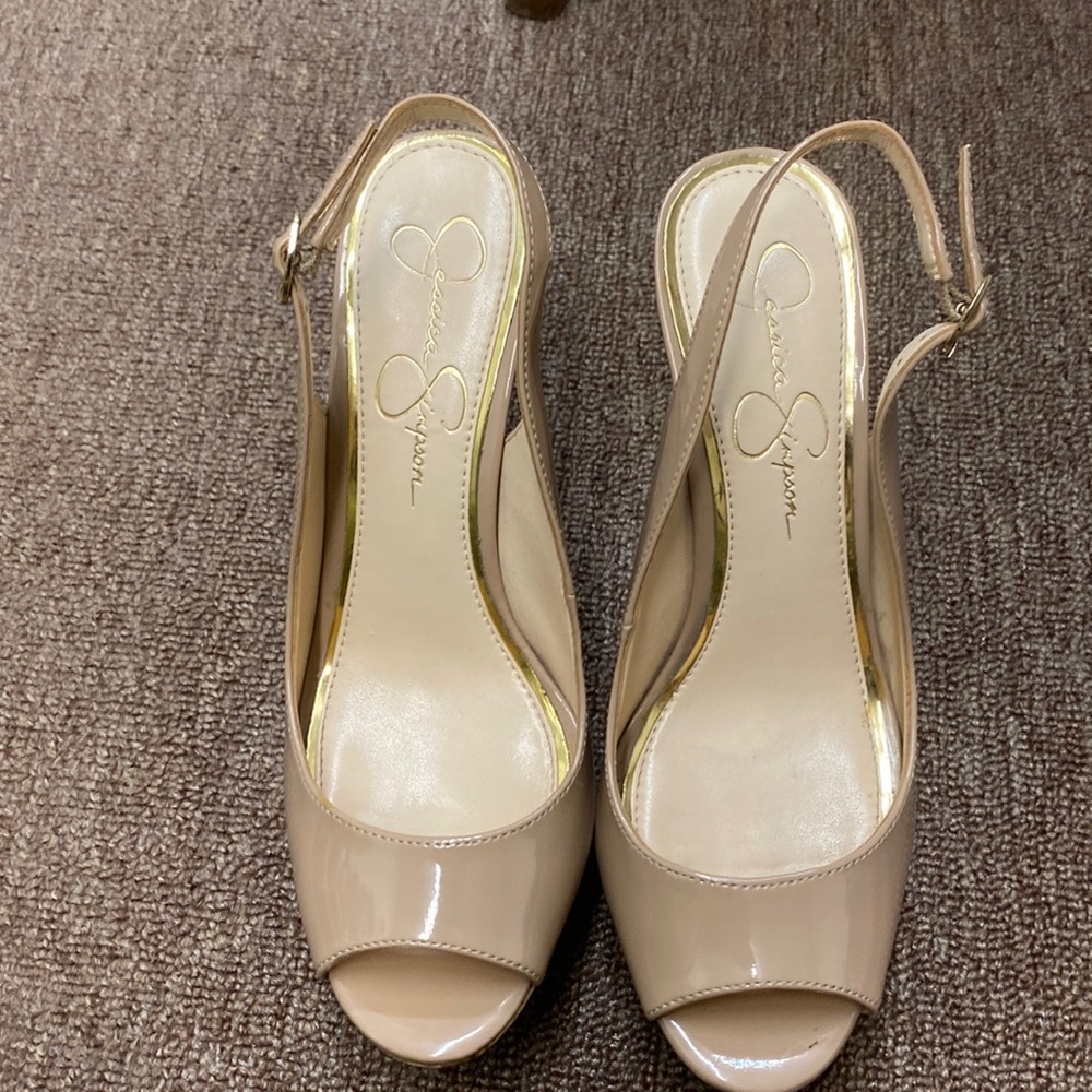 Jessica Simpson Tacey high heels nude women's size 8 open toe
